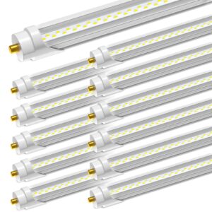 onlylux 8ft led bulbs, 48w 6500lm 5000k(12 pack), 8 foot led bulbs, t8 t12 led replacement lights, fa8 single pin clear cover, replace f96t12 fluorescent light bulb