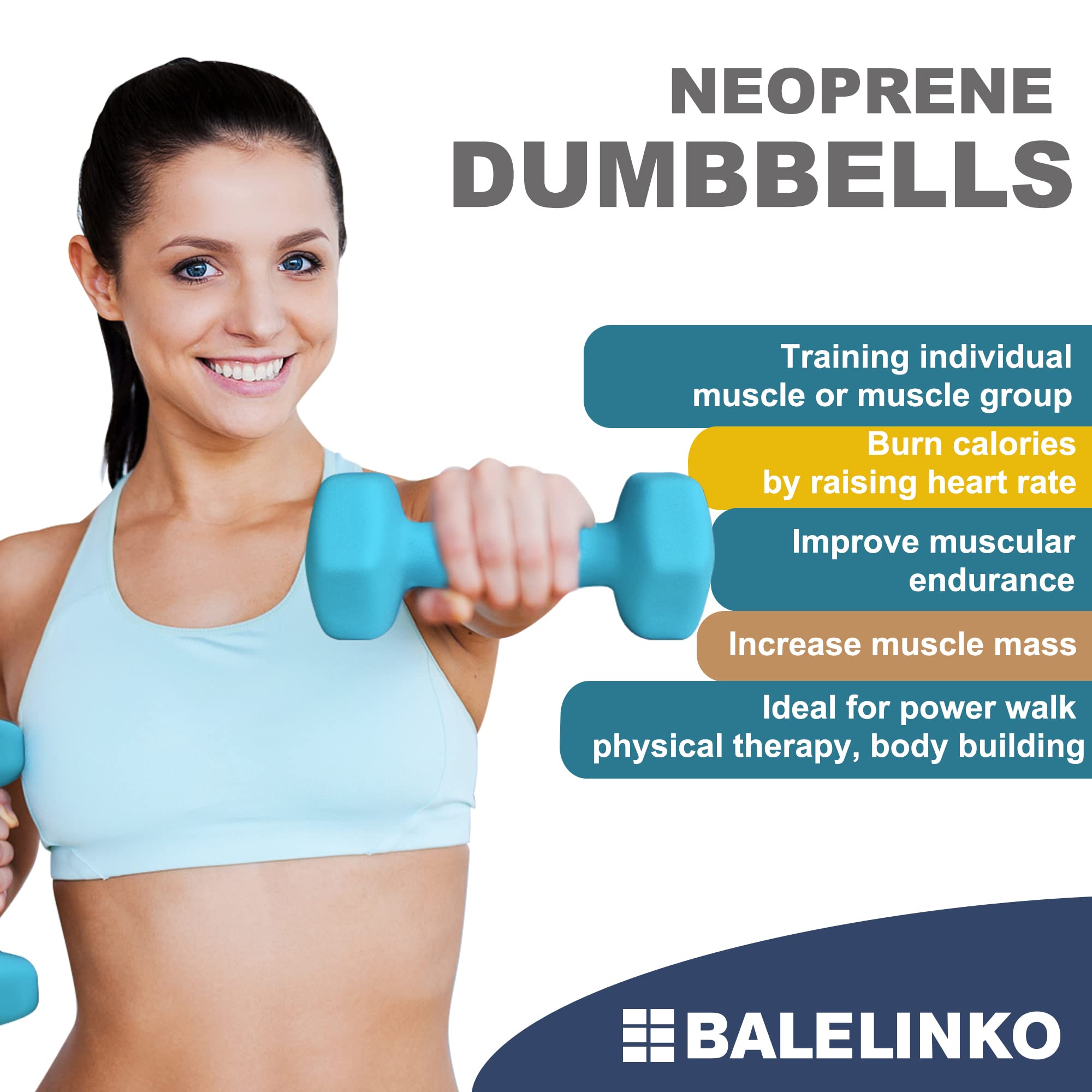 Balelinko Home Gym Equipment Workouts Strength Training Weight Loss Pilates Weights Yoga Sets Weights for Women, Men, Seniors and Youth