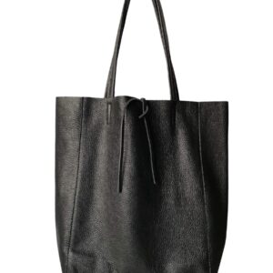 LaGaskta Taylor Tote Shoulder Bag Soft Italian Leather (Black)