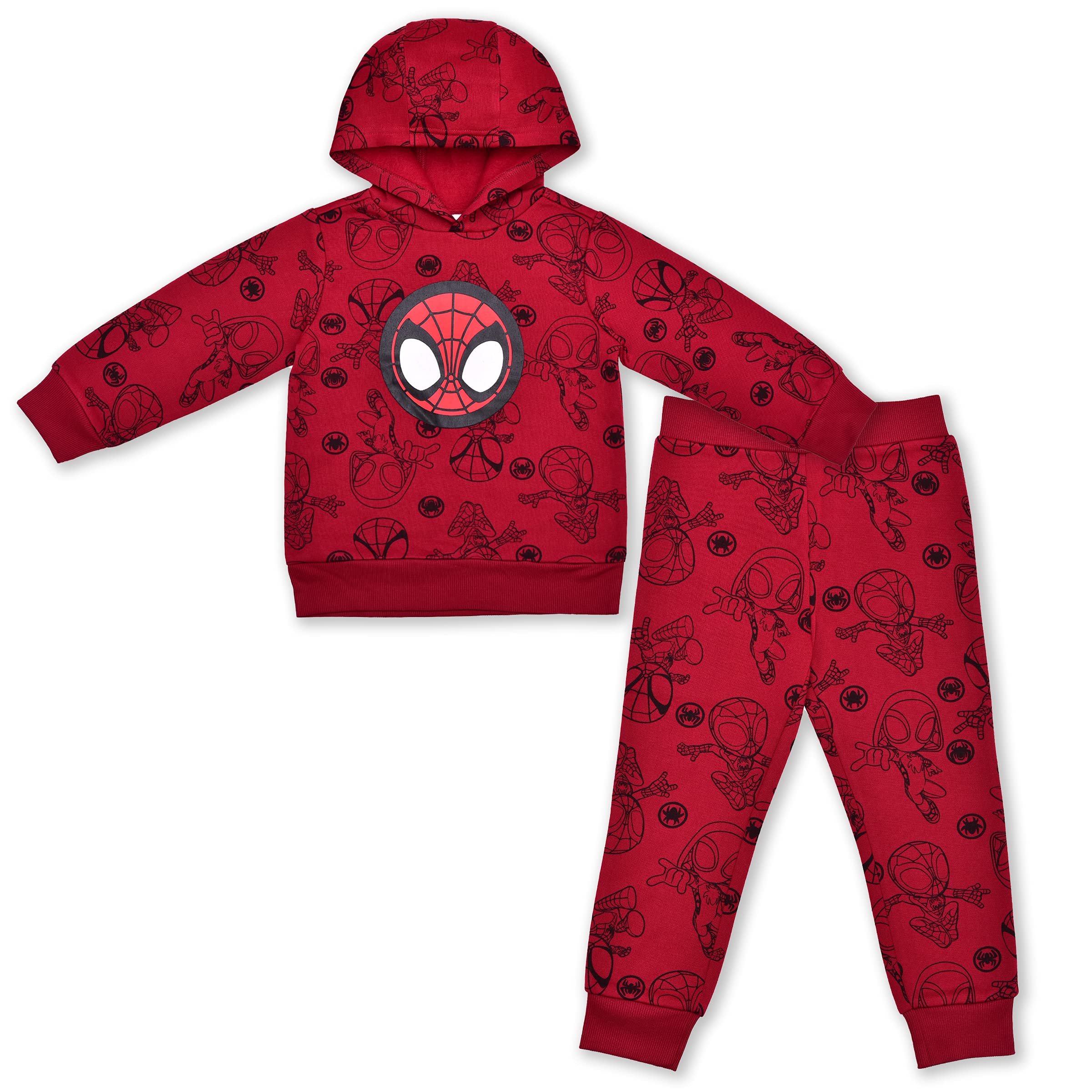 Marvel Spidey and His Amazing Friends Red Hoodie and Jogger Sweatpant Set for Toddler Boy, 2T