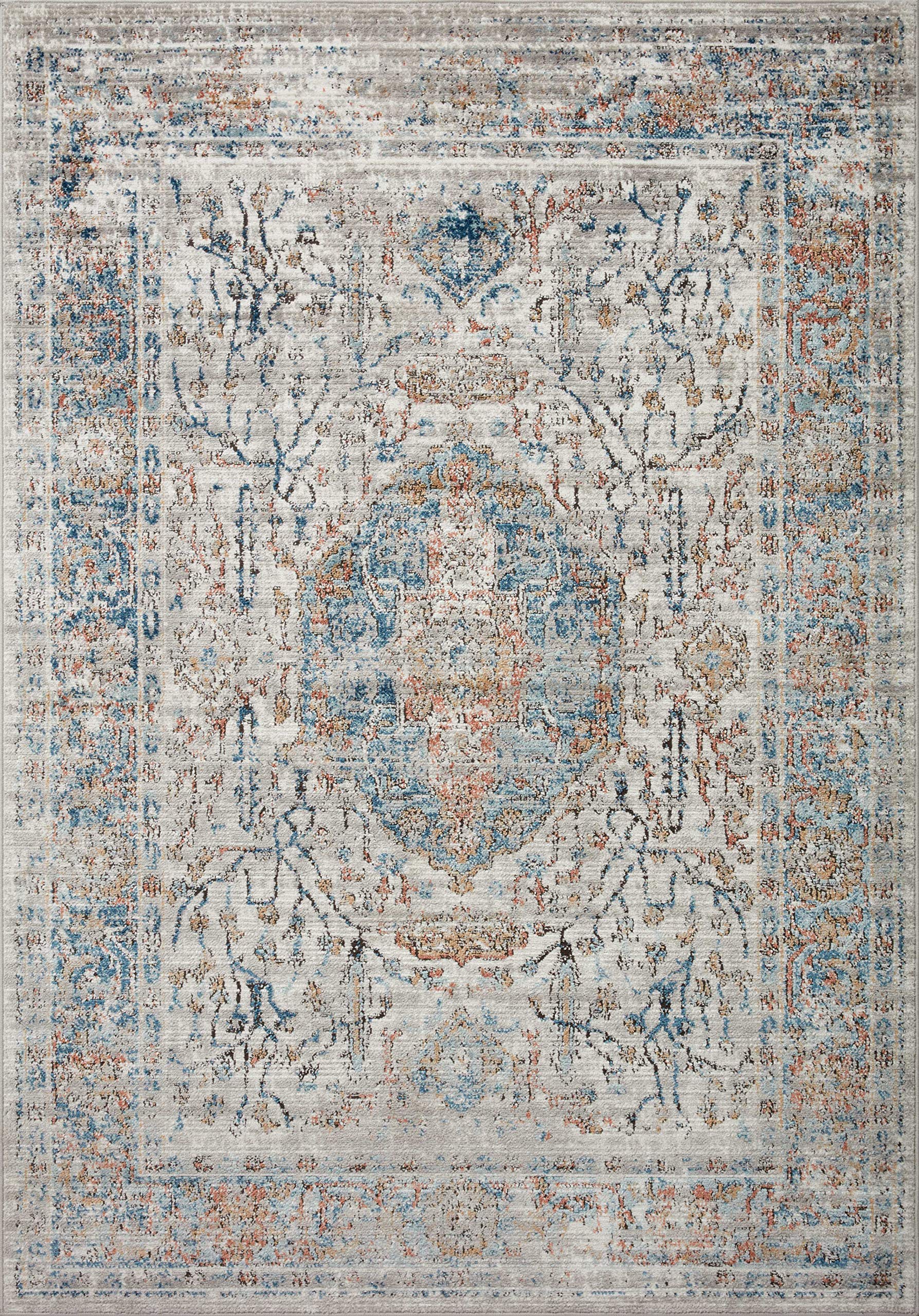 Loloi II Bianca Collection BIA-02 Stone/Multi 6'-7" x 9'-2" Area Rug