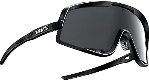 100% Glendale Sport Performance Cycling Sunglasses (SOFT TACT BLACK - Smoke Lens)