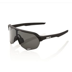 100% s2 sport performance cycling sunglasses (soft tact black - smoke lens)