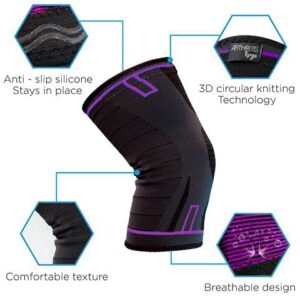 ArthritisHope Knee Compression Sleeve for Men and Women - Compression Brace for Meniscus, Arthritis Pain Relief & Joint Support. Boosts Circulation, Offers Comfort & Stability. Expanded Sizes for Plus-Sized Thighs & Large Legs (Purple, 6XL)