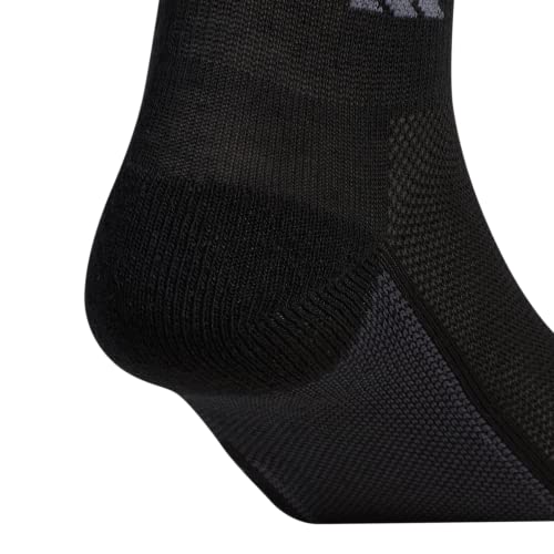 adidas Men's Superlite Stripe 3 Quarter Socks (3-Pair), Black/Night Grey/Onix Grey, Large