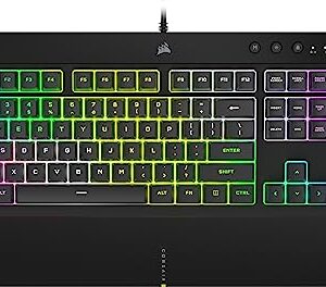 Corsair K55 RGB PRO XT - Dynamic Per-Key RGB Backlighting - Six Macro Keys with Elgato Stream Deck Software Integration - IP42 Dust and Spill-Resistant - QWERTY US Layout - Black