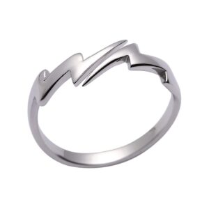 adjustable open band ring 925 sterling silver flash lightning bolt for women statement stackable minimalist expandable knuckle finger rings comfort fit fashion personalized jewelry