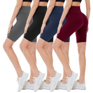 campsnail 4 pack biker shorts for women high waist - 3"/5"/8" tummy control soft athletic yoga workout running gym shorts