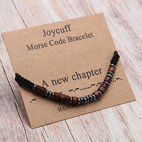 JoycuFF A New Chapter Morse Code Bracelets for Women Classmates Brother Sister Graduation Jewelry Gifts Jewelry for Her