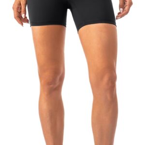 Lavento Women's All Day Soft Biker Shorts 5 Inch - High Waisted Workout Gym Running Yoga Shorts (Black, 6)