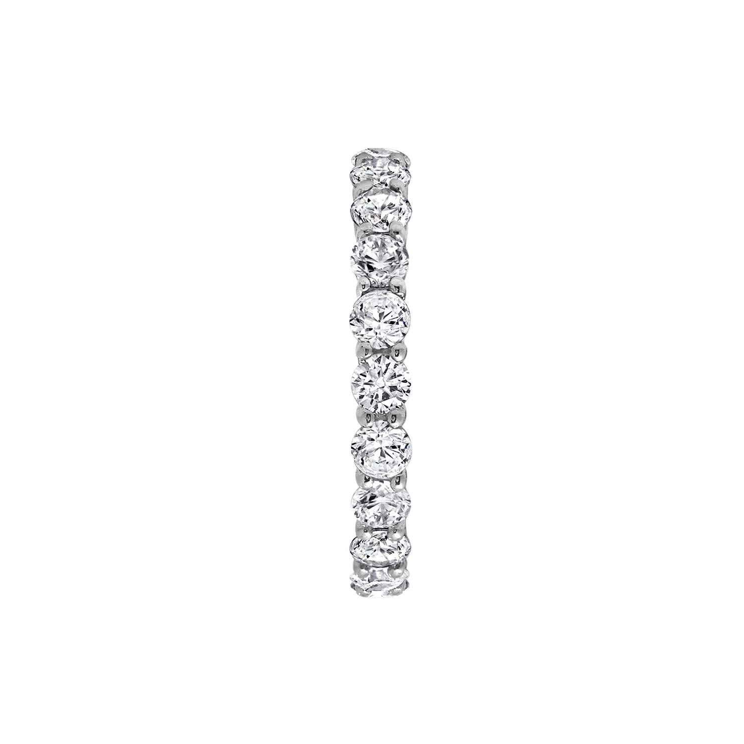 DIAMONBLISS Round Cut Eternity Ring For Women | Rhodium Plated 925 Sterling Silver Infinity Band |2.5-Carats Cubic Zirconia CZ Simulated Diamond, Size 8