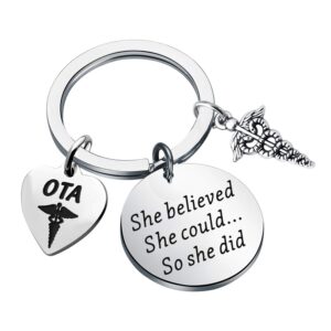 ENSIANTH OTA Gift Occupational Therapist Assistant Keychain OTA Graduation Gift Occupational Therapy Gift (OTA She Believed KR)