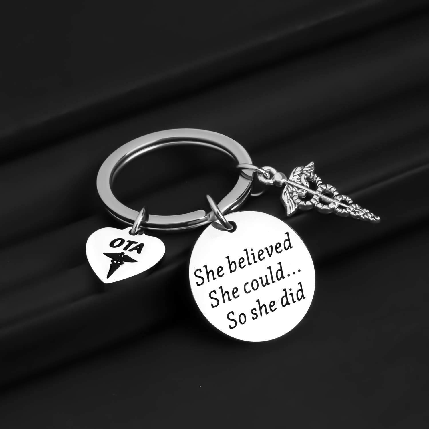 ENSIANTH OTA Gift Occupational Therapist Assistant Keychain OTA Graduation Gift Occupational Therapy Gift (OTA She Believed KR)