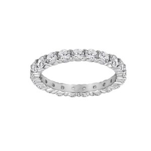 DIAMONBLISS Round Cut Eternity Ring For Women | Rhodium Plated 925 Sterling Silver Infinity Band |2.5-Carats Cubic Zirconia CZ Simulated Diamond, Size 8