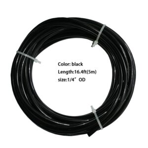 YZMSZ 1/4 Inch O.D. tube Lenght 16.4Ft (5m) black RO Water Filter Tubing PE,Use with Reverse Osmosis Systems, Drinking Water Filters, Liquid Dispensers,Coffee Machine,Ice Maker.