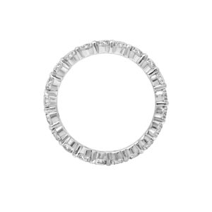 DIAMONBLISS Round Cut Eternity Ring For Women | Rhodium Plated 925 Sterling Silver Infinity Band |2.5-Carats Cubic Zirconia CZ Simulated Diamond, Size 8