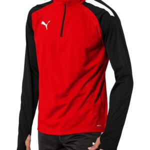 PUMA Mens 1/4 TeamLIGA 1 4 Zip Top, Red/Black, X-Large US