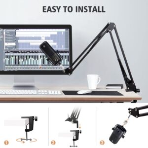 For Elgato Wave 3 Boom Arm Microphone Stand, Professional Mic Boom Arm Mic Stand Compatible with Elgato Wave:3 USB Condenser Microphone by SUNMON