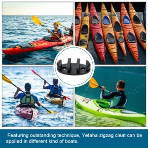 Yetaha 2PCS Zig Zag Anchor Cleat, Black Nylon Kayak Cleats for Canoes Marine Fishing Boat Kayak Accessories