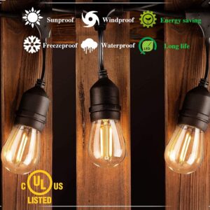 winsaLED Outdoor Light Bulbs, Replacement Bulbs for Outdoor String Lights, 2W Low Watt Light Bulbs for String Light Bulbs Replacement, UL S14 E26 120V 2700K Shatterproof 15 Pack