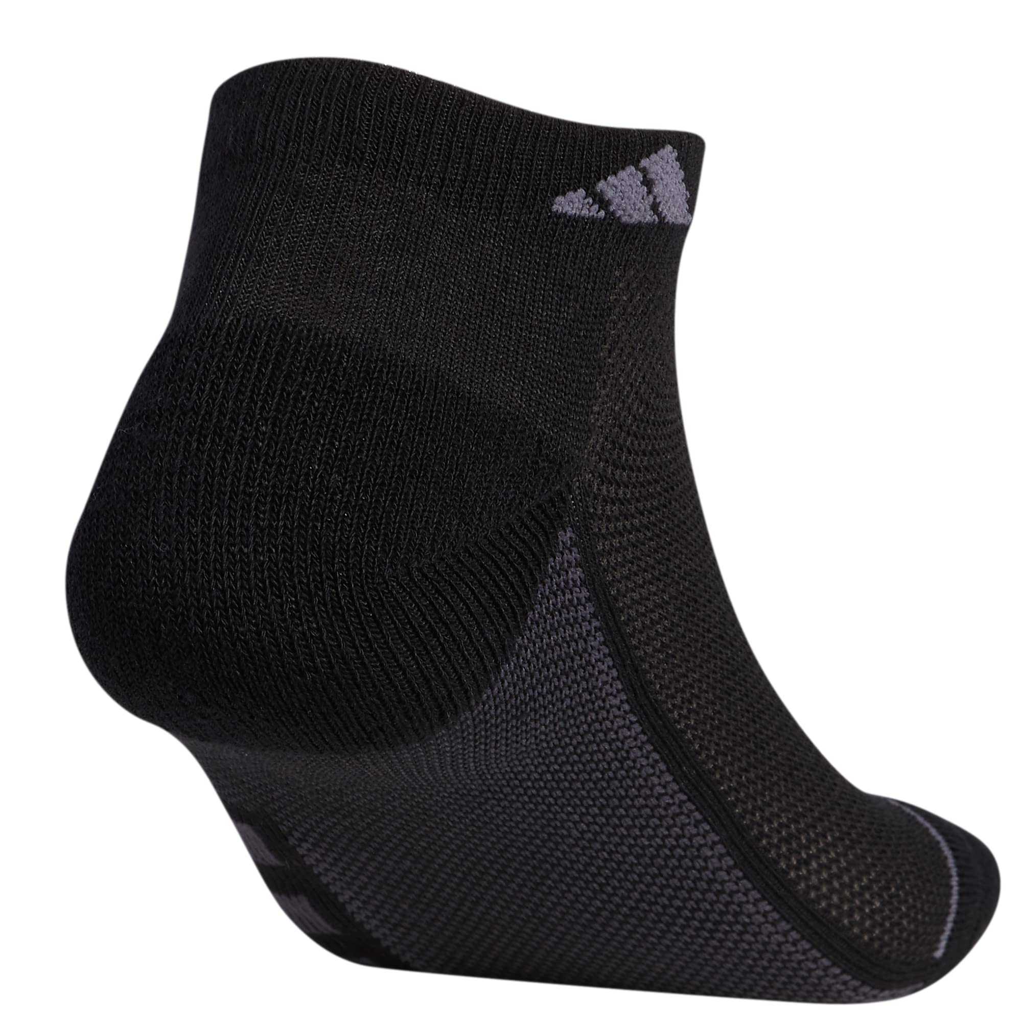 adidas Men's Superlite Stripe 3 Low Cut Socks (3-Pair), Black/Night Grey/Onix Grey, Large