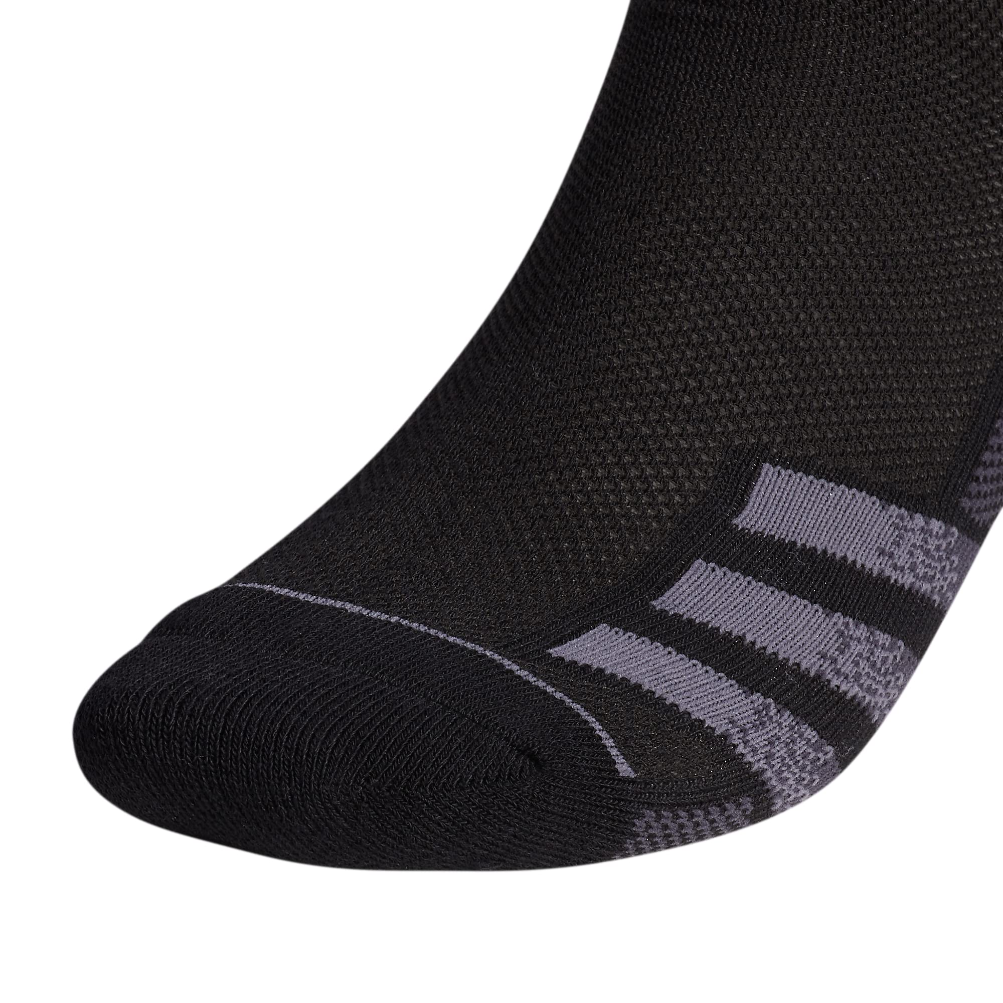 adidas Men's Superlite Stripe 3 Low Cut Socks (3-Pair), Black/Night Grey/Onix Grey, Large