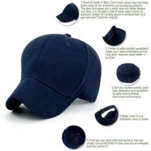 REDSHARKS mens Structured Short Bill Plain Brim Trucker Baseball Dad Cap, Navy, X-Large