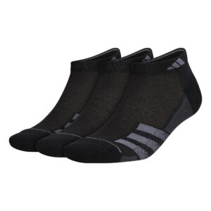 adidas Men's Superlite Stripe 3 Low Cut Socks (3-Pair), Black/Night Grey/Onix Grey, Large