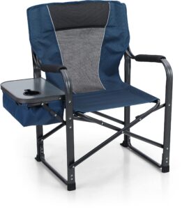 alpha camp oversized folding director chair outdoor heavy duty camping chair with side table and cooler bag for picnic, hiking, fishing, supports 350lbs