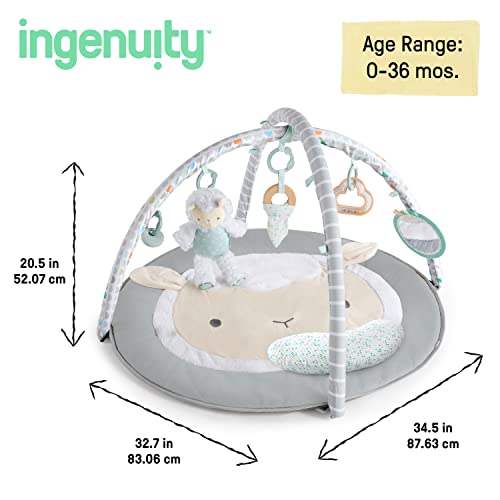 Ingenuity Sheppy’s Spot Ultra Plush Baby Activity Gym & Tummy Time Mat, Newborn and up - Corrie