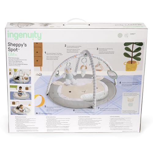 Ingenuity Sheppy’s Spot Ultra Plush Baby Activity Gym & Tummy Time Mat, Newborn and up - Corrie