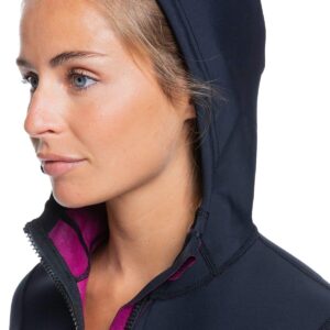 Roxy Womens 1.0 Syncro Paddle Front Zip Hooded Jacket FLT Wetsuit Top - Black/Jet Black | 10