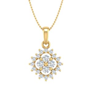 finerock 1/3 carat diamond fashion pendant necklace in 14k yellow gold (silver chain included) - igi certified (si1-si2 clarity)