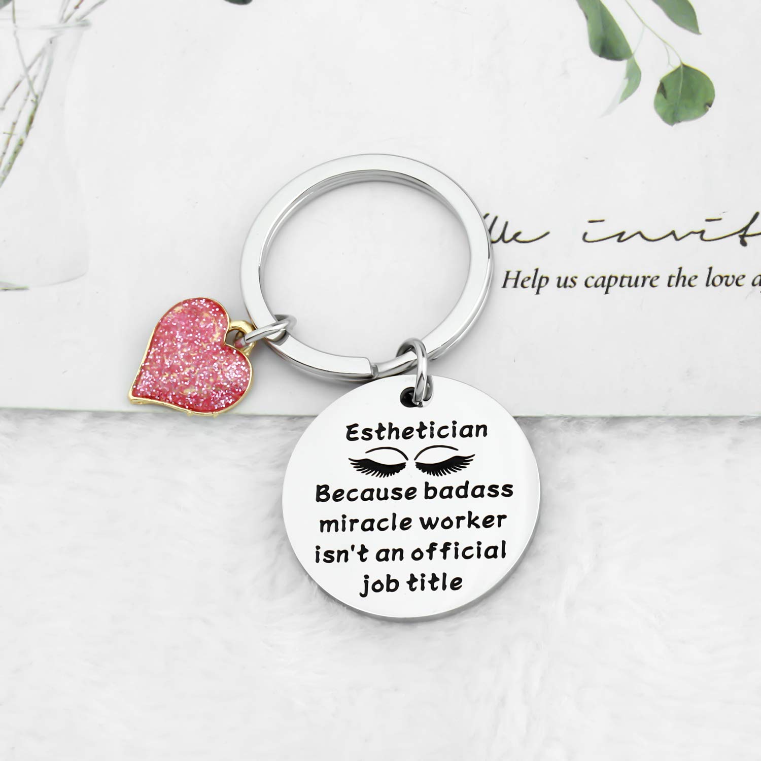 MYOSPARK Esthetician Gifts Esthetician Because Badass Miracle Worker Isn't An Official Job Title Keychain (Esthetician KC)