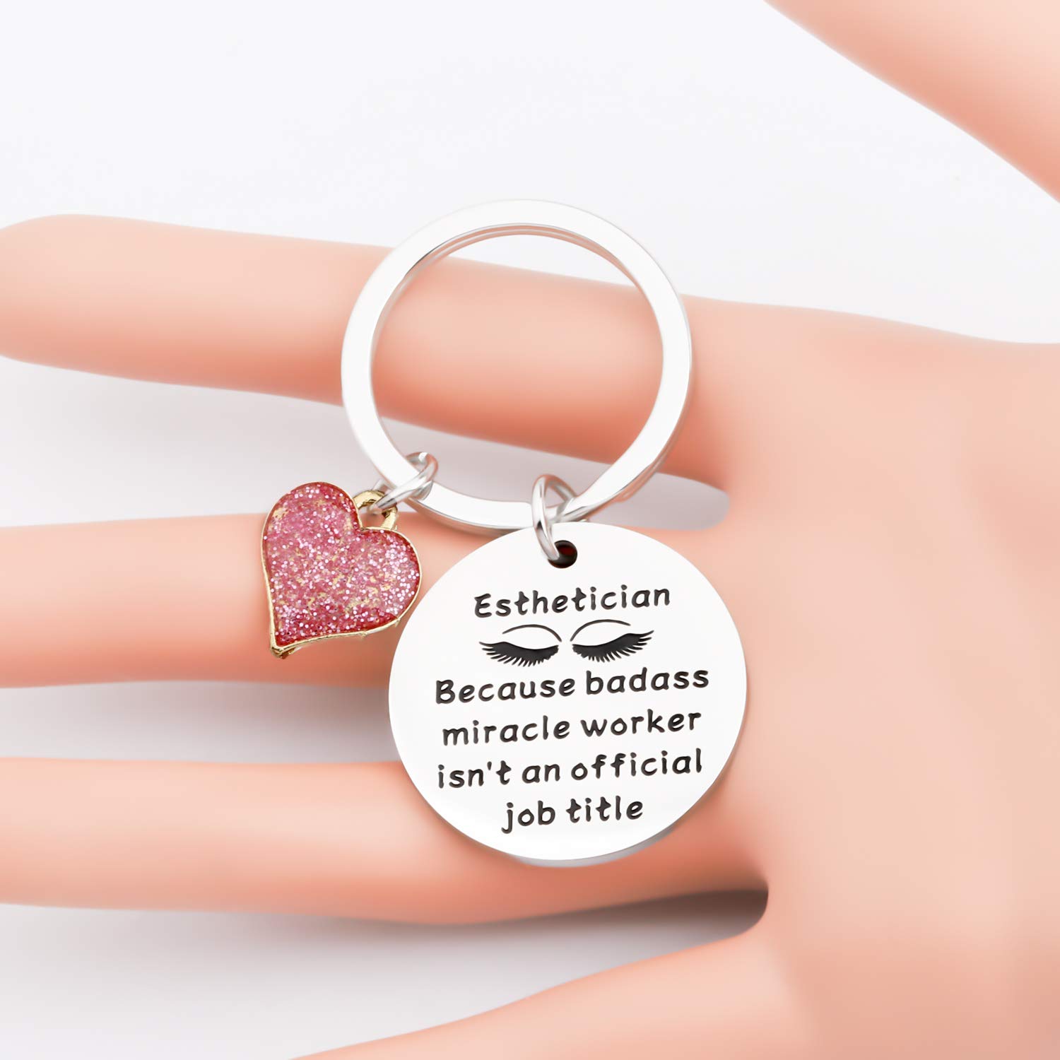 MYOSPARK Esthetician Gifts Esthetician Because Badass Miracle Worker Isn't An Official Job Title Keychain (Esthetician KC)