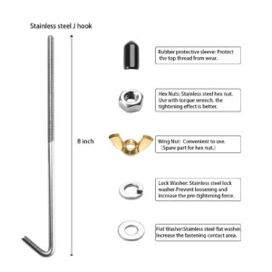 ARONOVA Adjustable Battery Hold Down,Universal Crossbar with 8''length,18-8 (304) Stainless Steel J bolt sets