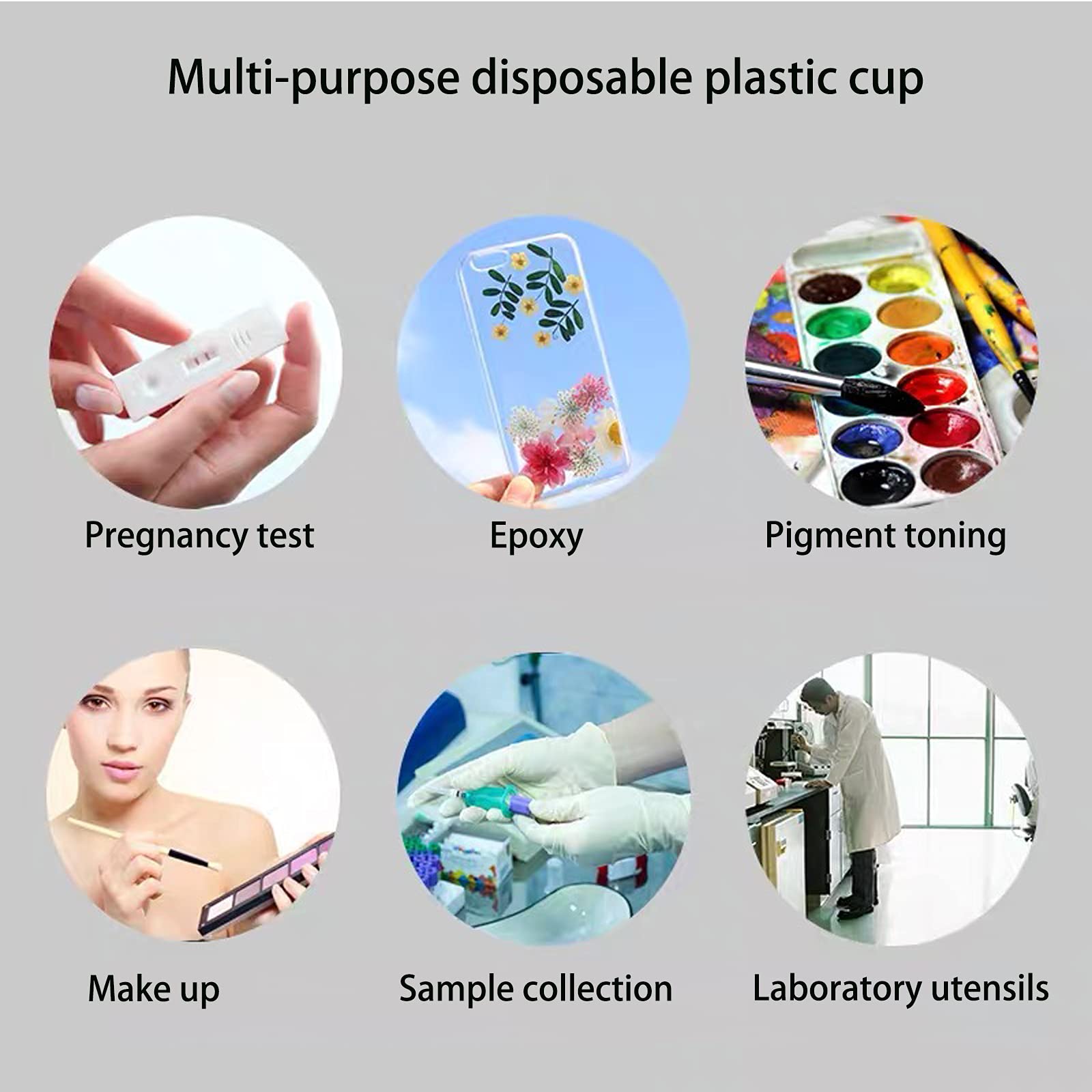 Mixing Cup 100PCS,40ml Disposable Plastic Resin Mixing Cups Multipurpose Dispensing Cup for Mixing Paint, Epoxy, Resin Crafts DIY (Clear),Come with 20 PCS Wood Craft Sticks