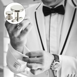 KESYOO 8Pcs Cufflinks for Men Classic French Cufflinks and Studs Set White for Men Tuxedo Business Wedding Shirts