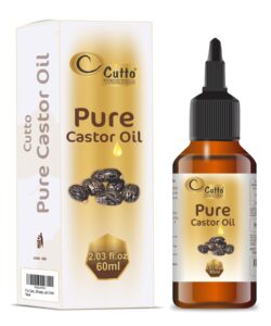 cutto's pure castor oil (2.03fl oz / 60 ml) cold-pressed, 100% pure, no gmo, no heat treatment, hexane free castor oil - moisturizing for dry skin,hair growth, massage,lash growth