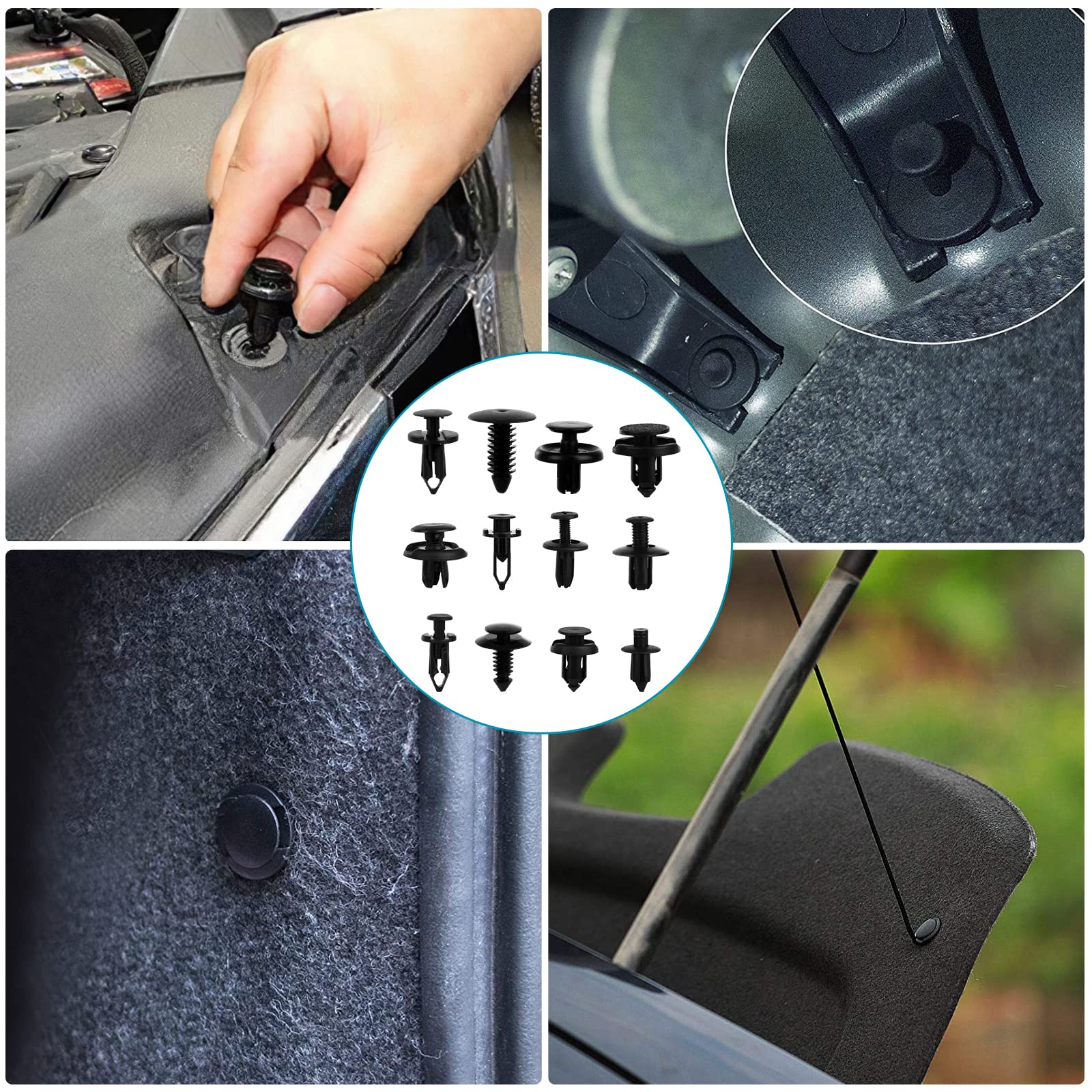 910Pcs Car Push Retainer Clips Plastic Fasteners Removal Kit with 27 Most Popular Size Nylon Plastic Bumper Rivets Door Panel Clips for Toyota GM Ford Honda Chrysler Blue