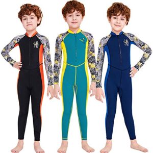 Youth Girls Boys One Piece Water Sports Sun Protection Rash Guard UPF 50+ Long Sleeves Full Suit Swimsuit Wetsuit Swimwear