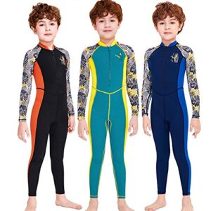 Youth Girls Boys One Piece Water Sports Sun Protection Rash Guard UPF 50+ Long Sleeves Full Suit Swimsuit Wetsuit Swimwear