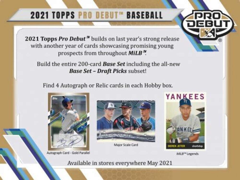 2021 Topps Pro Debut Baseball Hobby Box (4 Autos or Relic: 24 Packs/8 Cards)