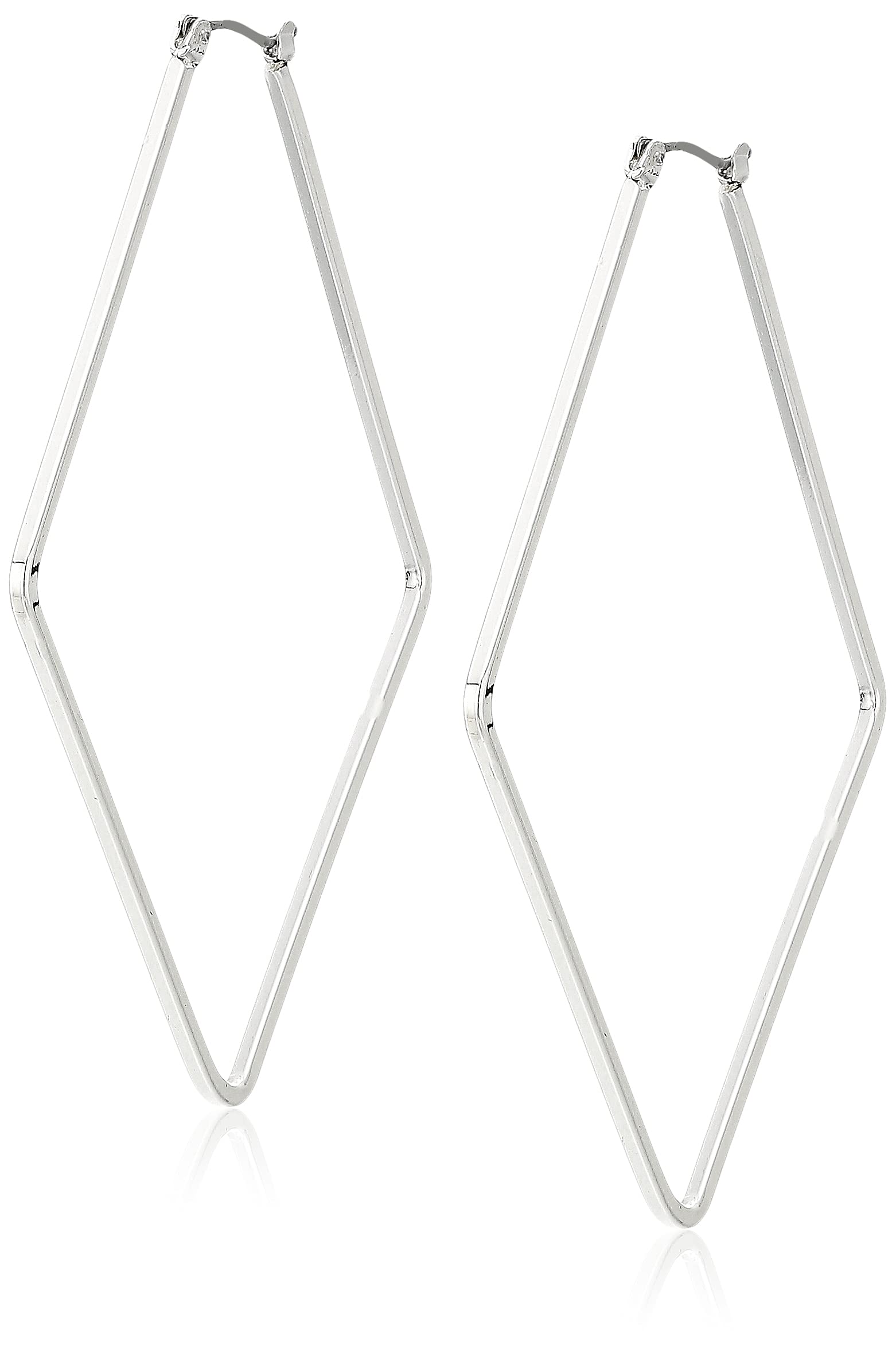 NINE WEST Square Click-It Hoop Earrings, Silver-Tone, One size