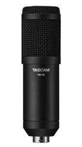 tascam dynamic microphone for broadcast microphone for professional podcasting and live streaming (tm-70), black