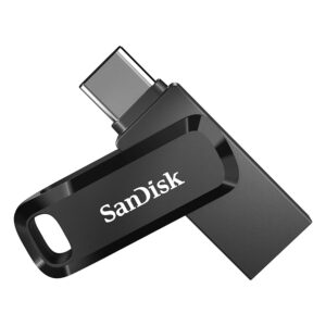 SanDisk Ultra Dual Drive Go USB Type A & Type-C 128GB Flash Drive for Smartphones, Tablets, & Computers - High Speed USB 3.1 Pen Drive (SDDDC3-128G-G46) Bundle with 1 Everything But Stromboli Lanyard