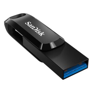 SanDisk Ultra Dual Drive Go USB Type A & Type-C 128GB Flash Drive for Smartphones, Tablets, & Computers - High Speed USB 3.1 Pen Drive (SDDDC3-128G-G46) Bundle with 1 Everything But Stromboli Lanyard