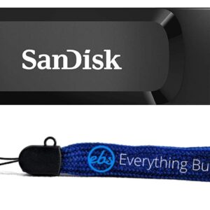 SanDisk Ultra Dual Drive Go USB Type A & Type-C 128GB Flash Drive for Smartphones, Tablets, & Computers - High Speed USB 3.1 Pen Drive (SDDDC3-128G-G46) Bundle with 1 Everything But Stromboli Lanyard