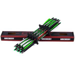 LWANO Crossbow Bolts 20 22 Inch Carbon Archery Arrows 12 Pack and 6 Pack Hunting Broadheads kit