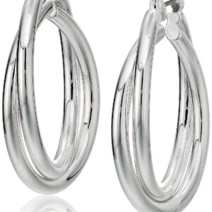 Anne Klein Twisted Hoop Earrings, Silver Tone